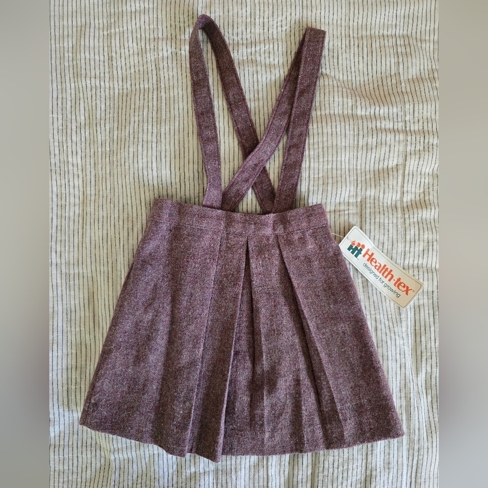 Vtg 90s Health Tech Mauve Pleated Skirtalls Size 5T School Girl